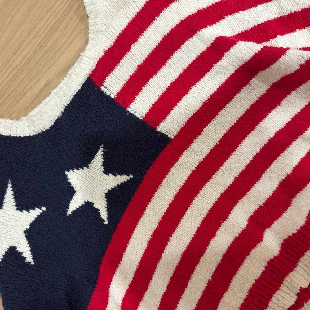 moon & madison Patriotic Striped Sweater - Navy, Red, and White - Picture 2 of 3